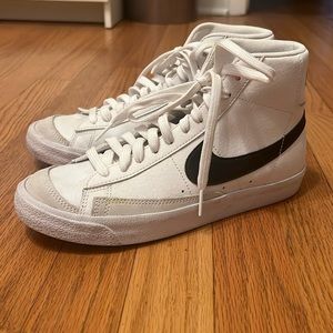 White & Black Nike Blazers